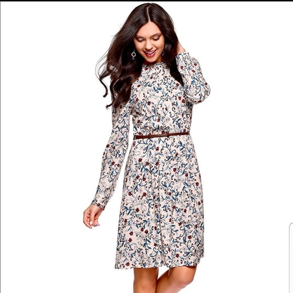 oodji collection Dresses & Skirts - Floral Belted Dress